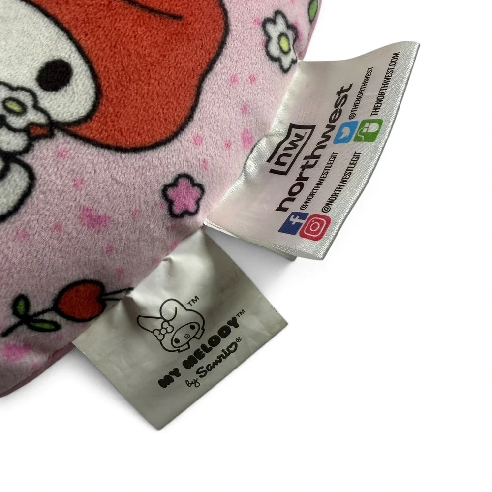 Sanrio My Melody Pink Plush Travel Neck Pillow Northwest Group Snap Closure